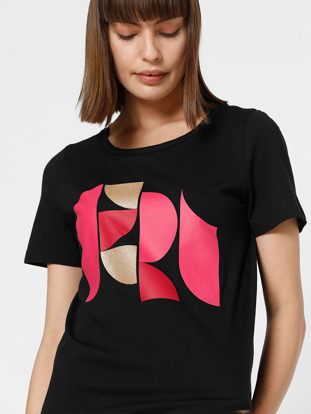 Black Graphic Print T-Shirt
