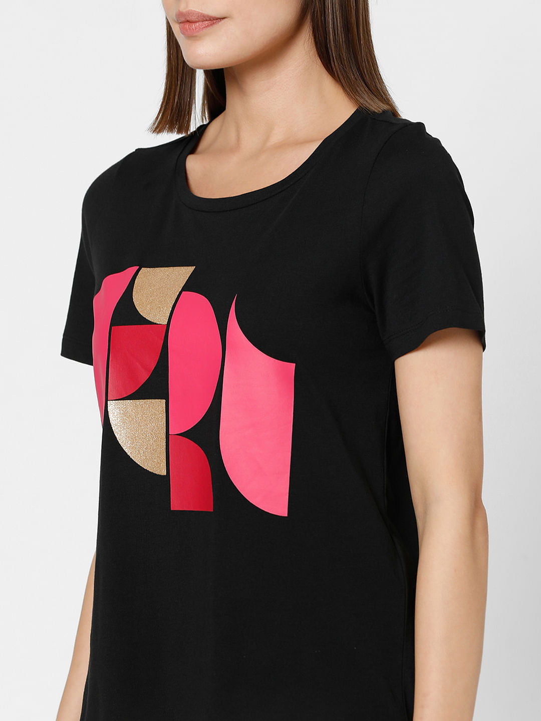 Black Graphic Print T-Shirt