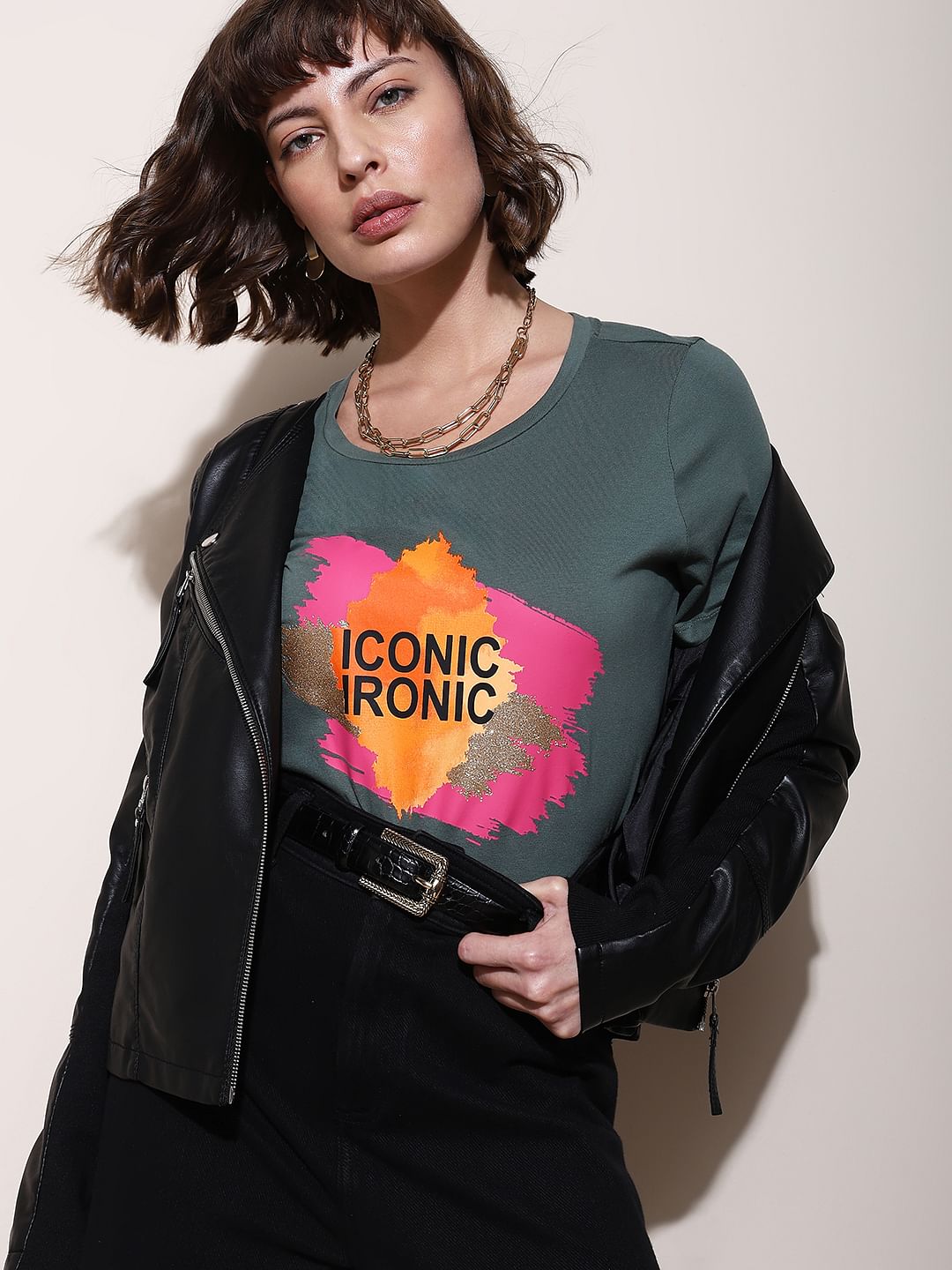 Green Graphic Print T-Shirt