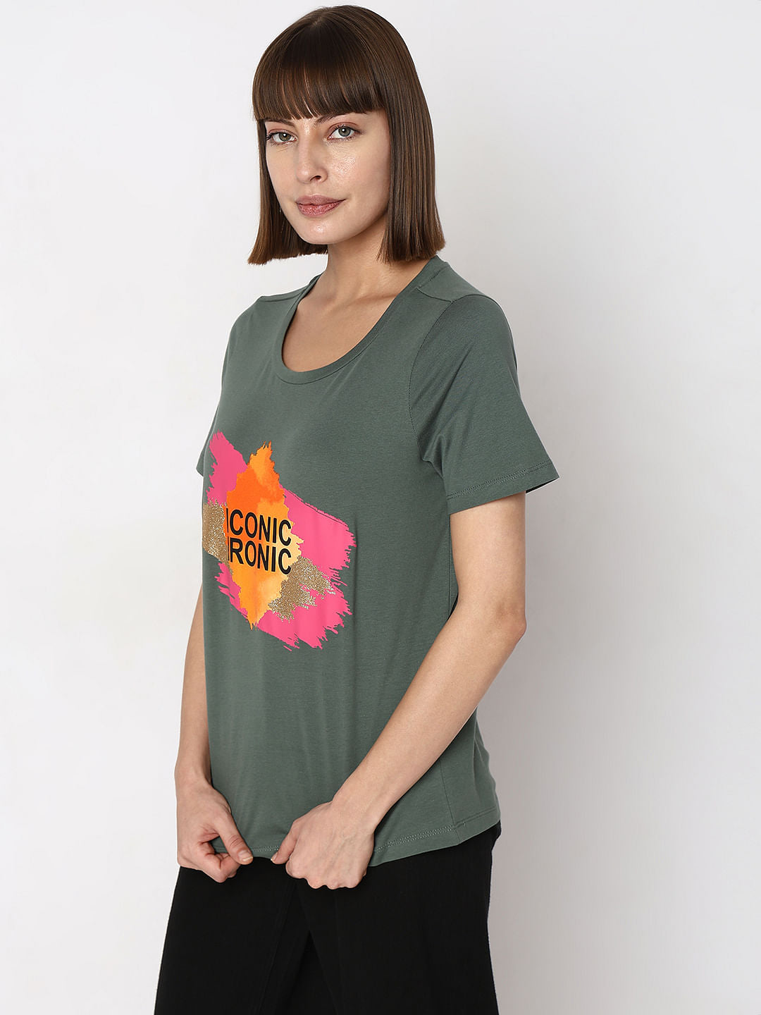 Green Graphic Print T-Shirt