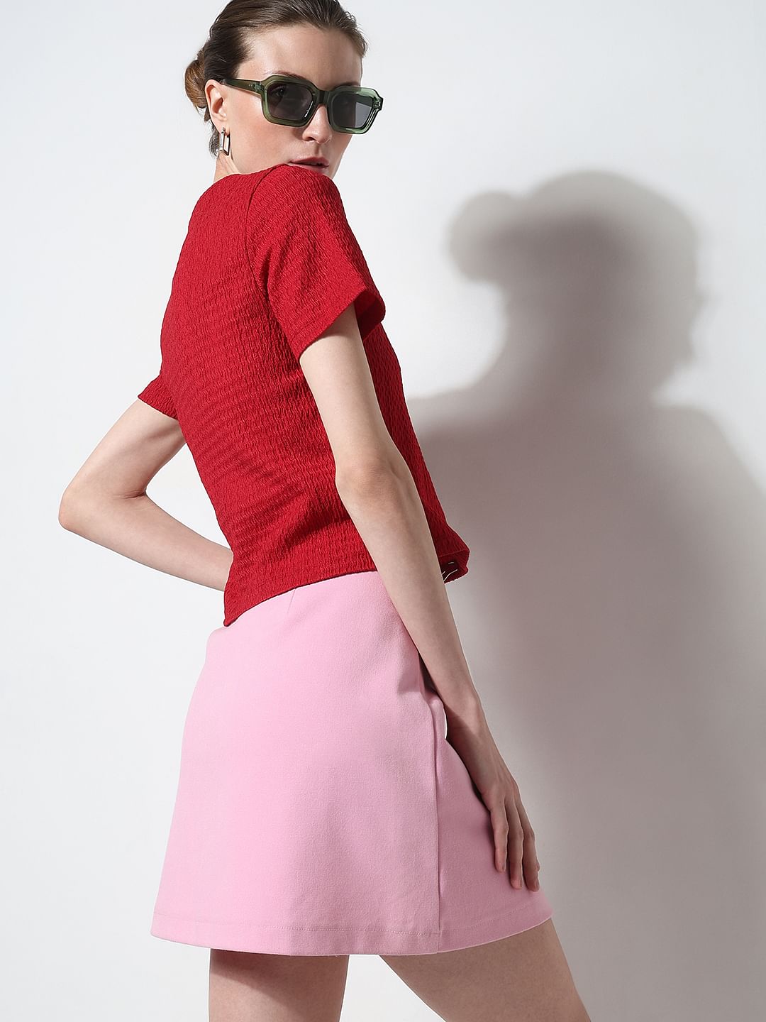 Red Textured Top