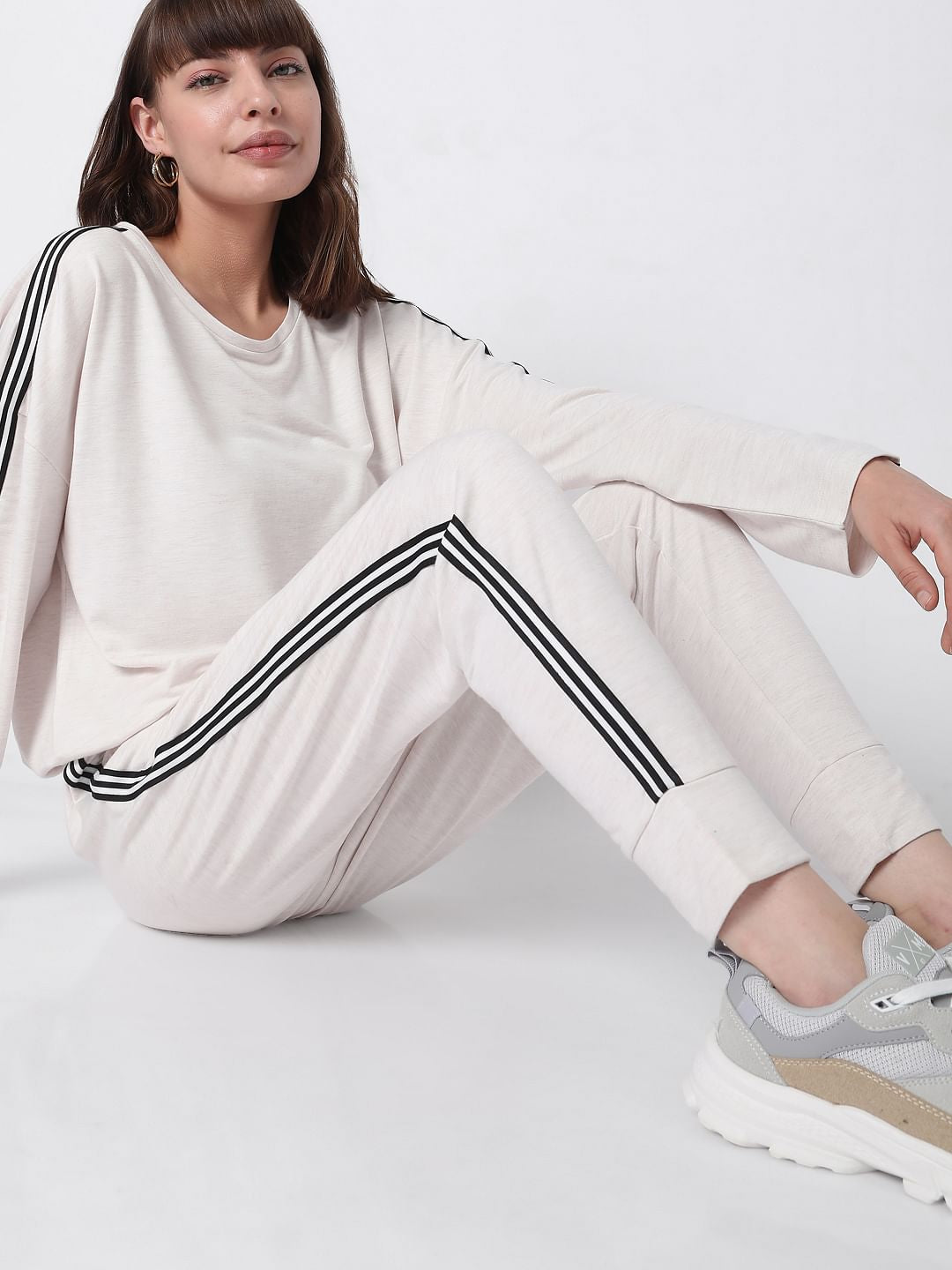 White High Rise Co-Ord Set Sweatpants