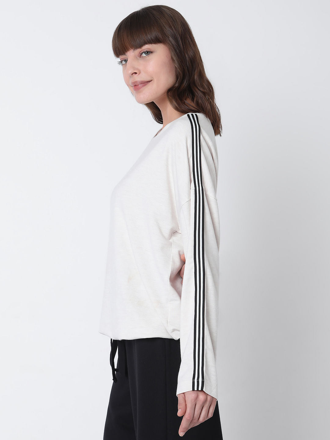 White Tape Detail Co-Ord Set Sweatshirt