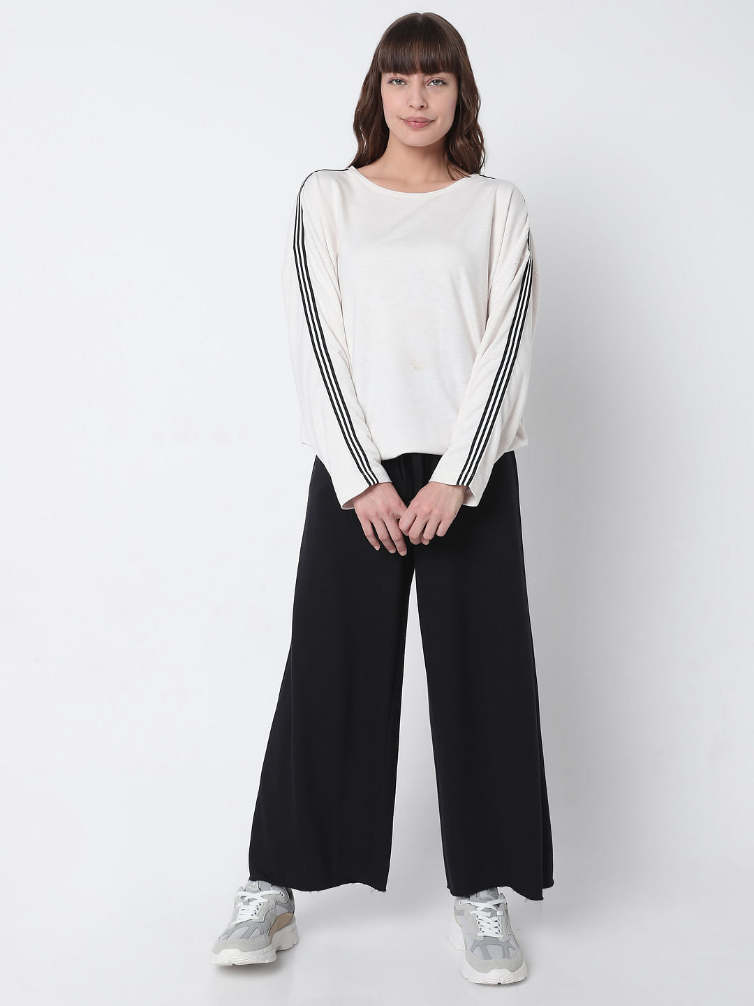 White Tape Detail Co-Ord Set Sweatshirt