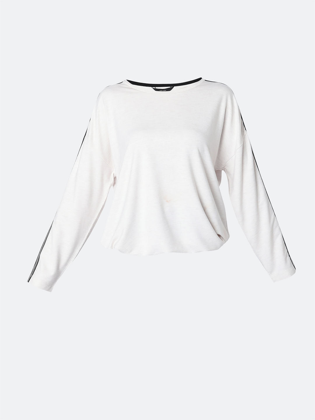 White Tape Detail Co-Ord Set Sweatshirt