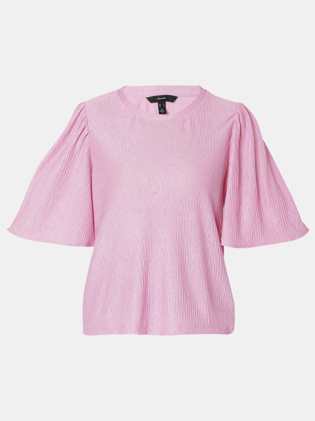 Pink Flared Sleeves Top