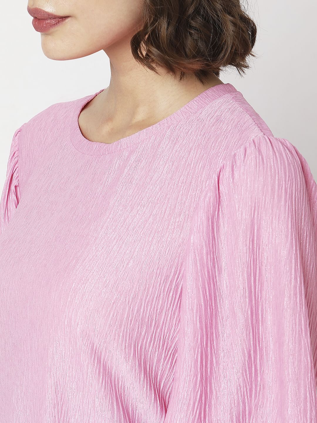 Pink Flared Sleeves Top