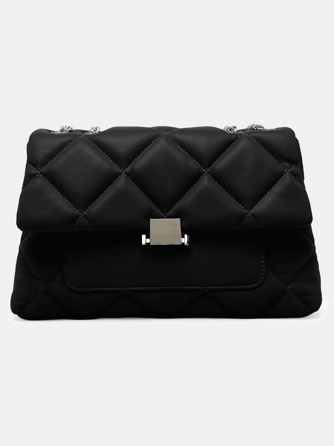 Black Structured Sling Bag