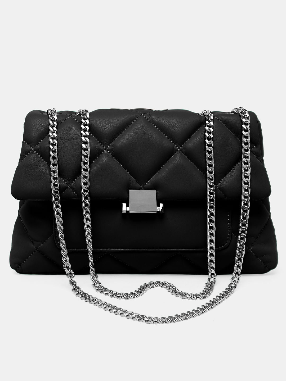 Black Structured Sling Bag
