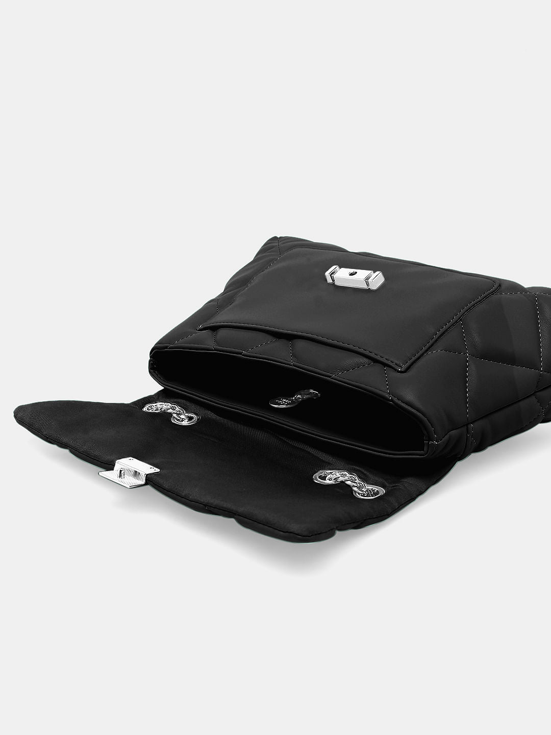 Black Structured Sling Bag