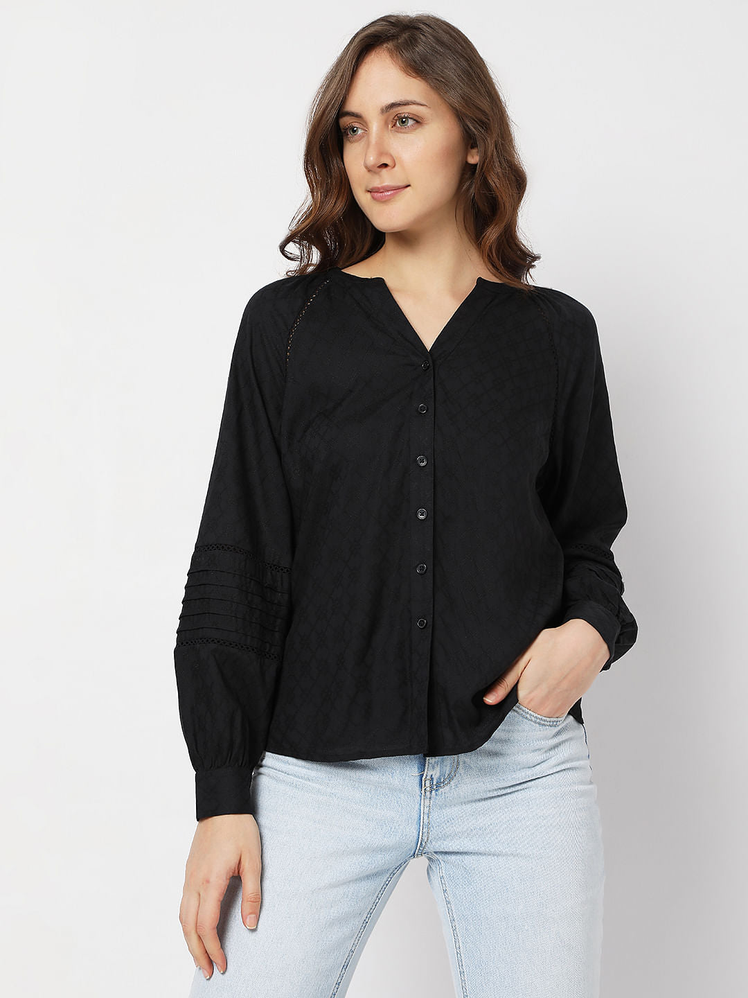 Black V-Neck Shirt