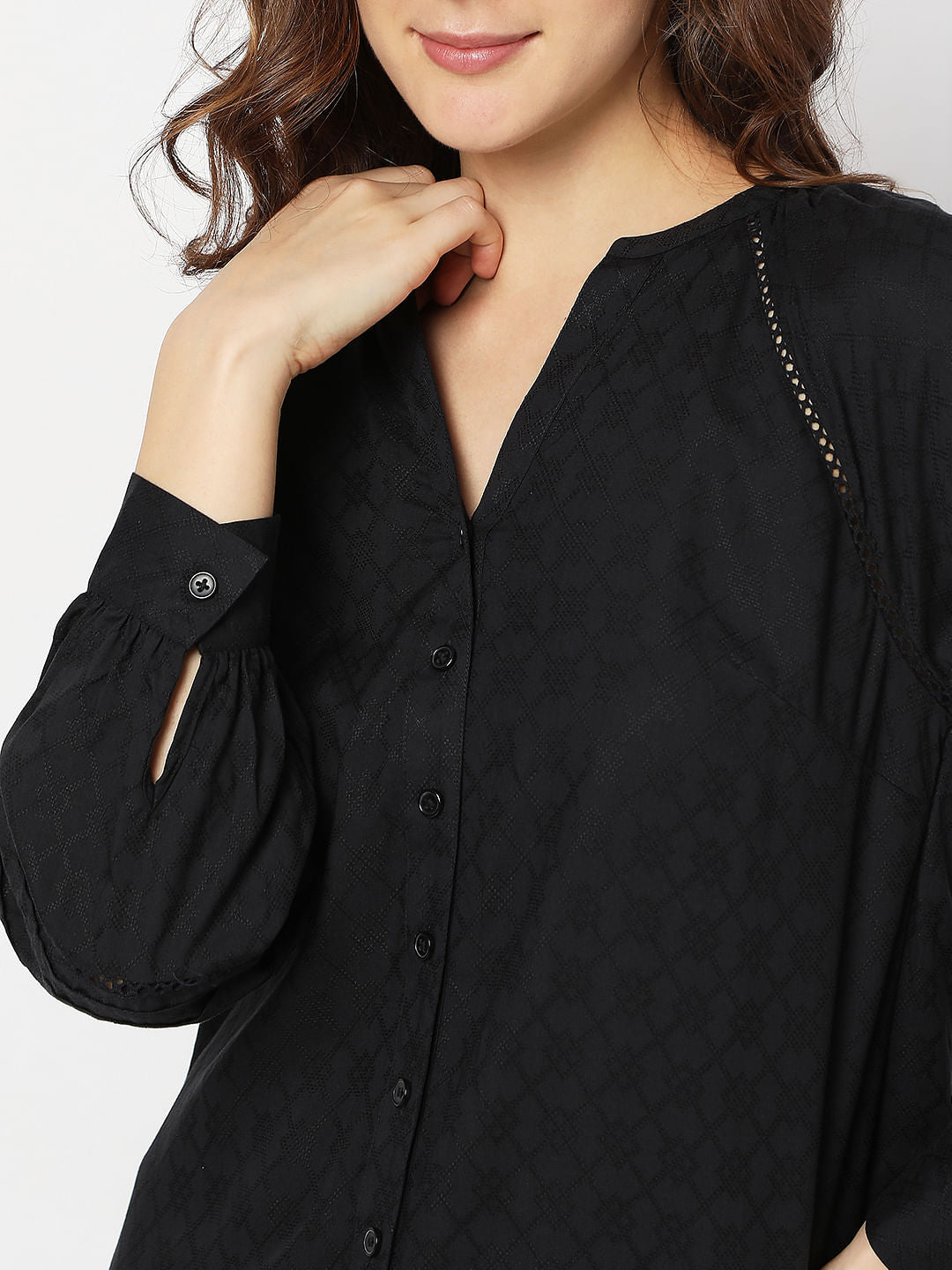 Black V-Neck Shirt