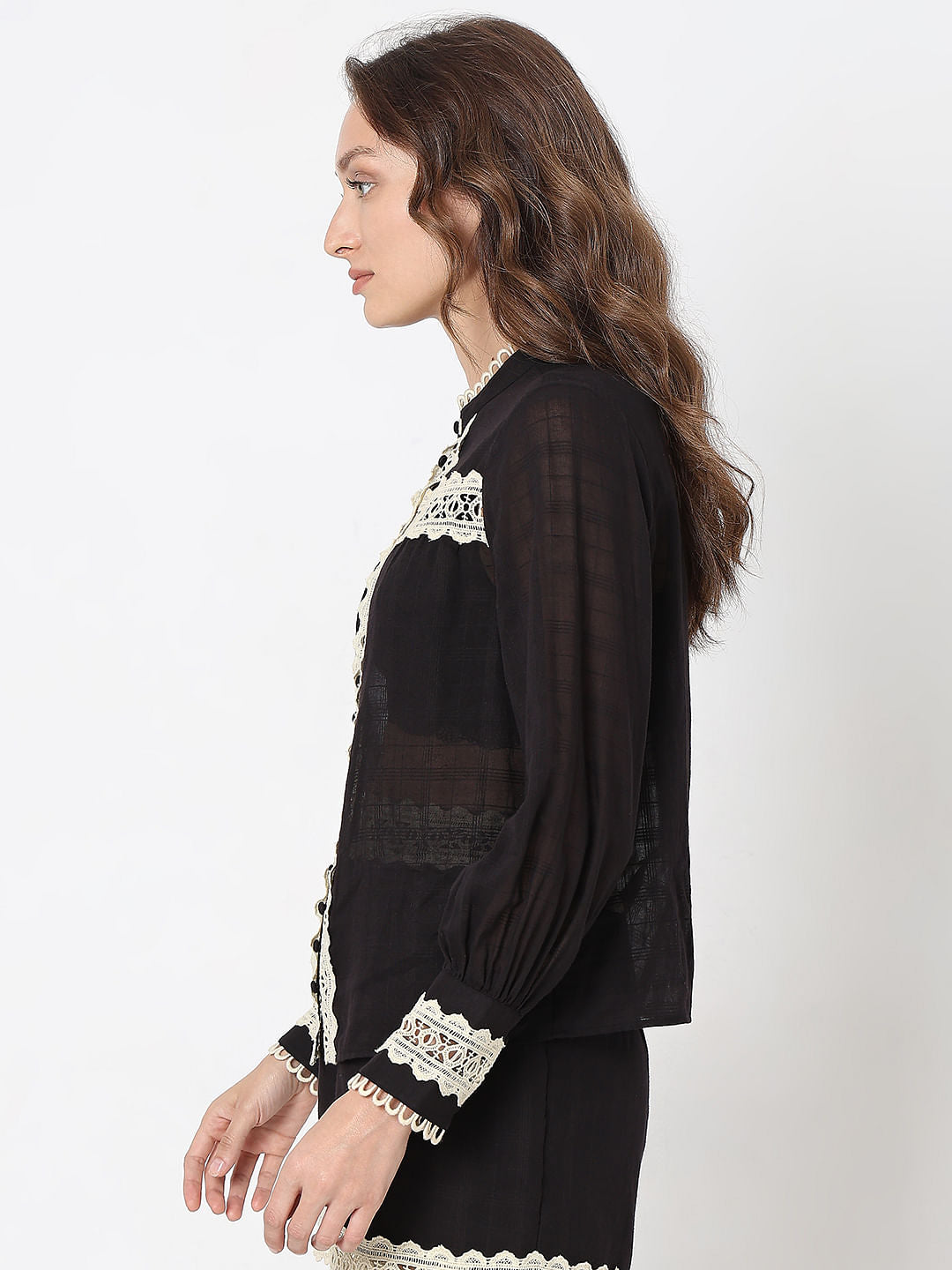 Black Lace Co-Ord Set Top