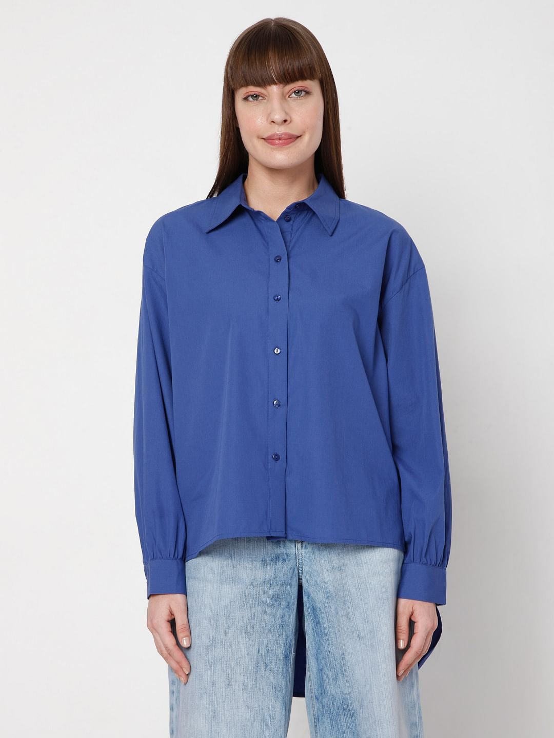 Blue High Low Shirt