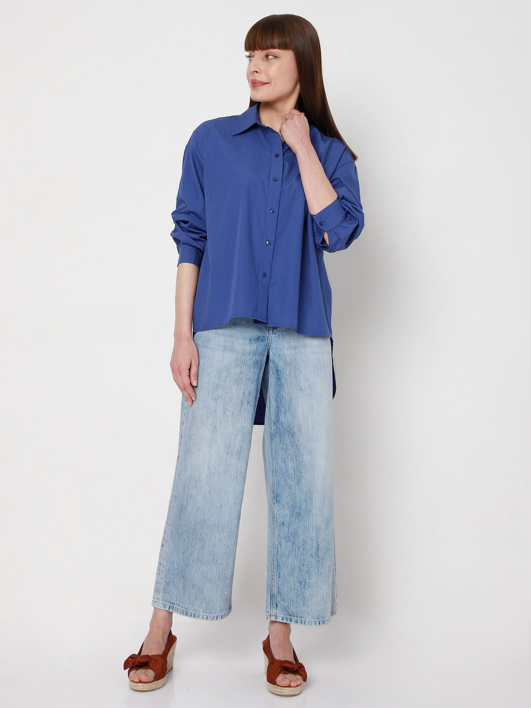 Blue High Low Shirt