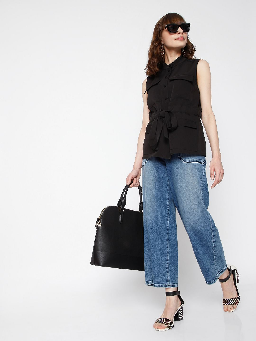 Black Tie Up Co-Ord Set Jacket