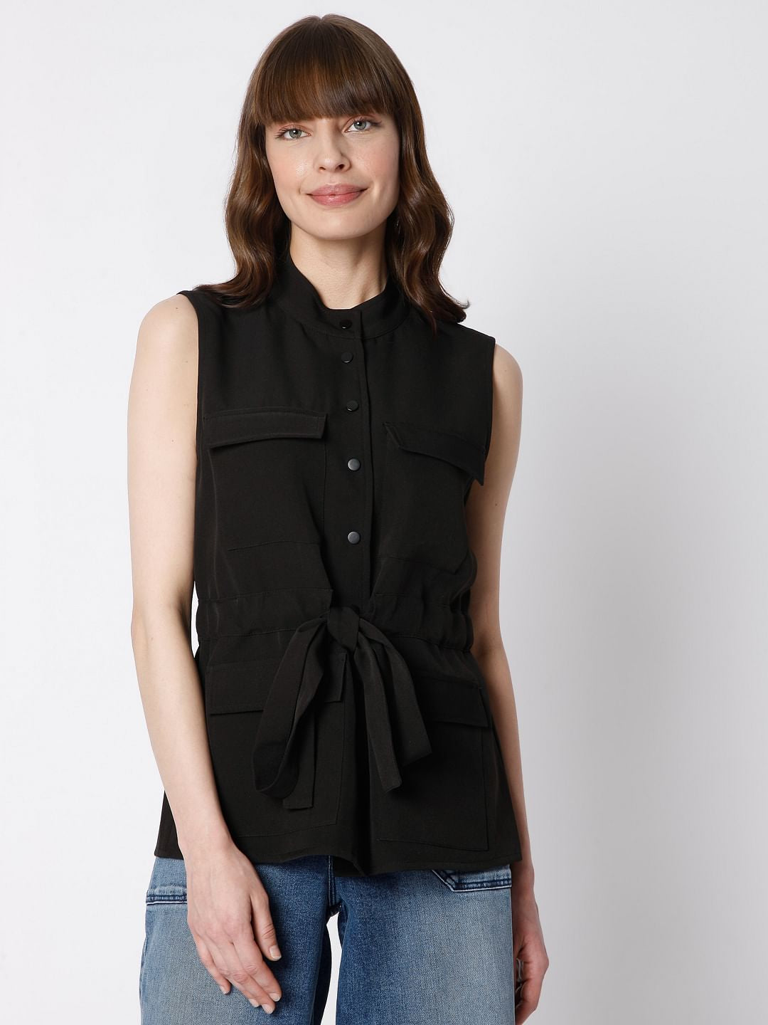 Black Tie Up Co-Ord Set Jacket