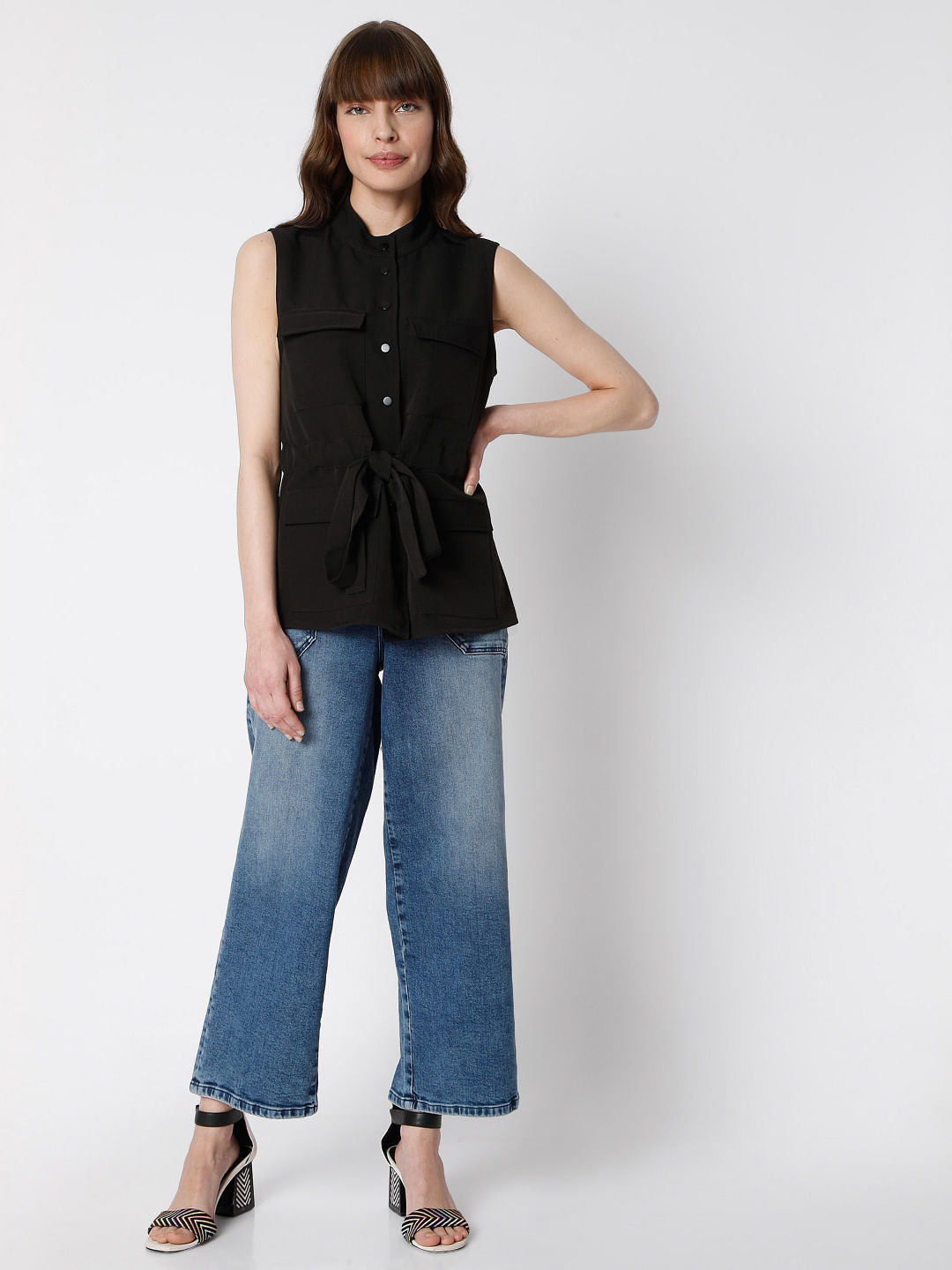 Black Tie Up Co-Ord Set Jacket