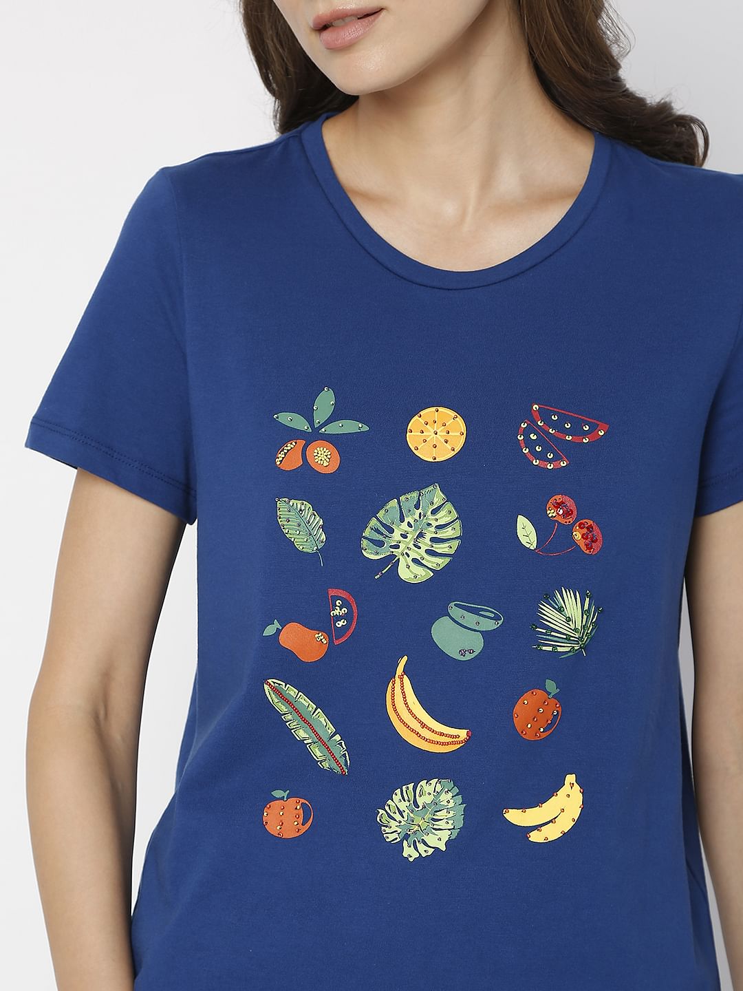 Blue Graphic Print T-Shirt