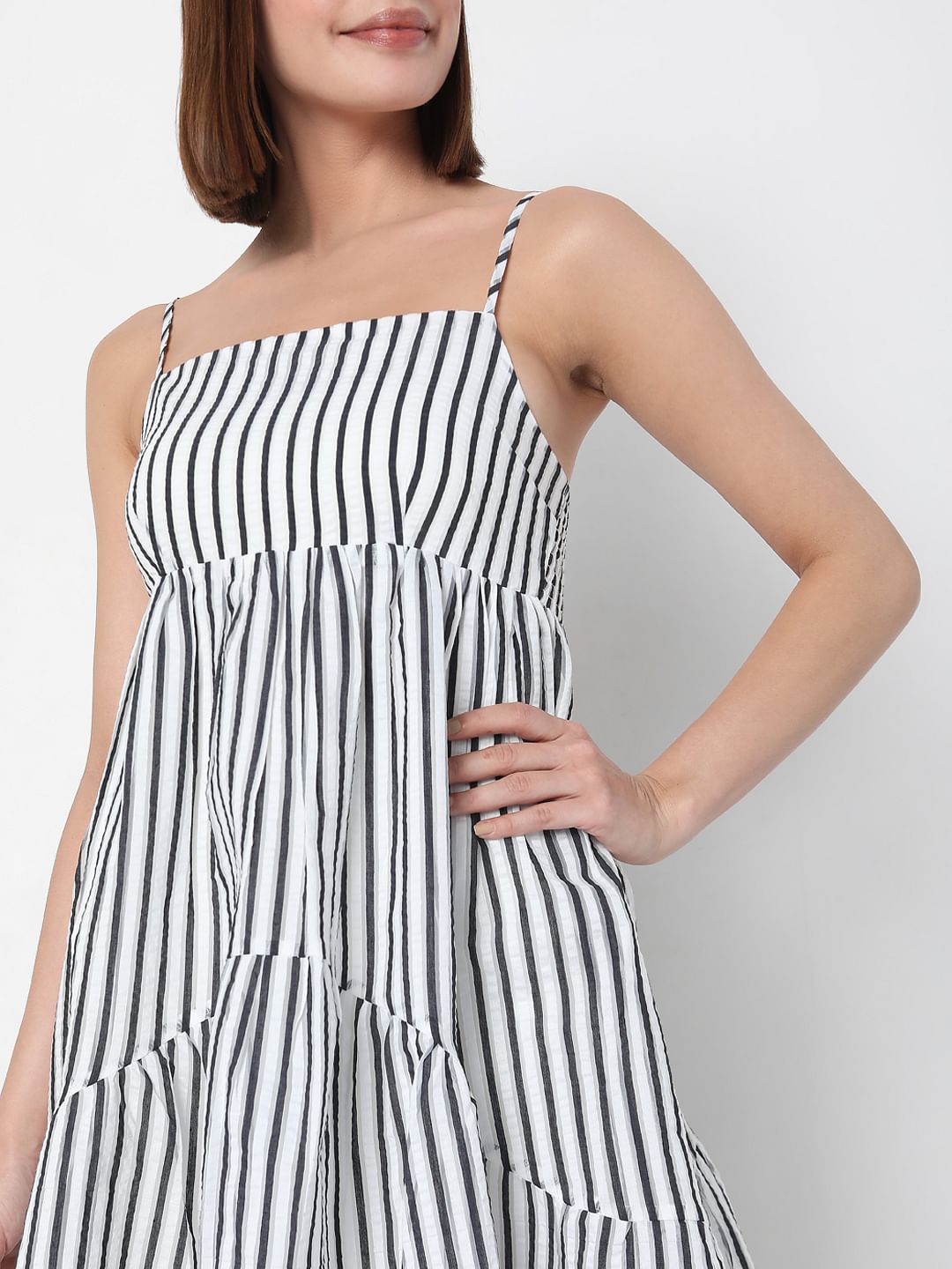 White Striped Maxi Dress