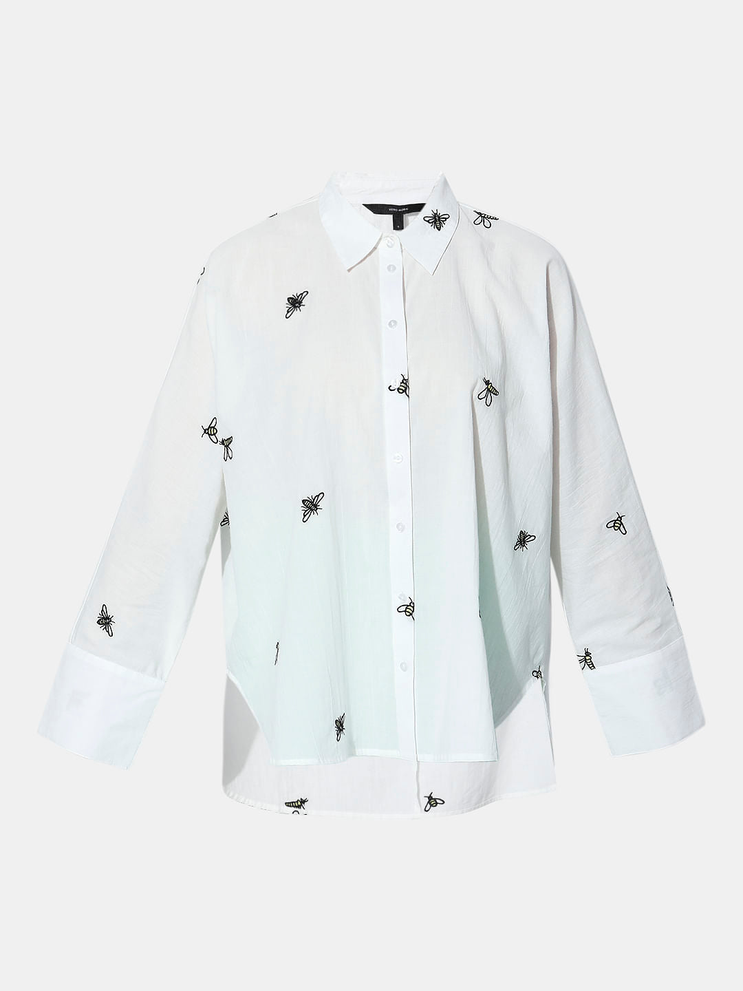 White Bee Printed Full Sleeves Shirt