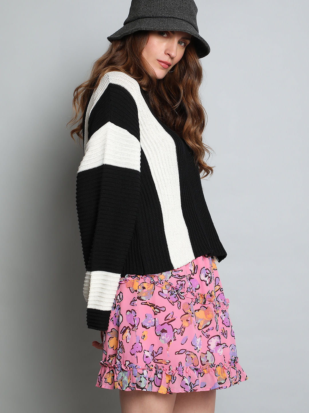 Black Colourblocked Pullover