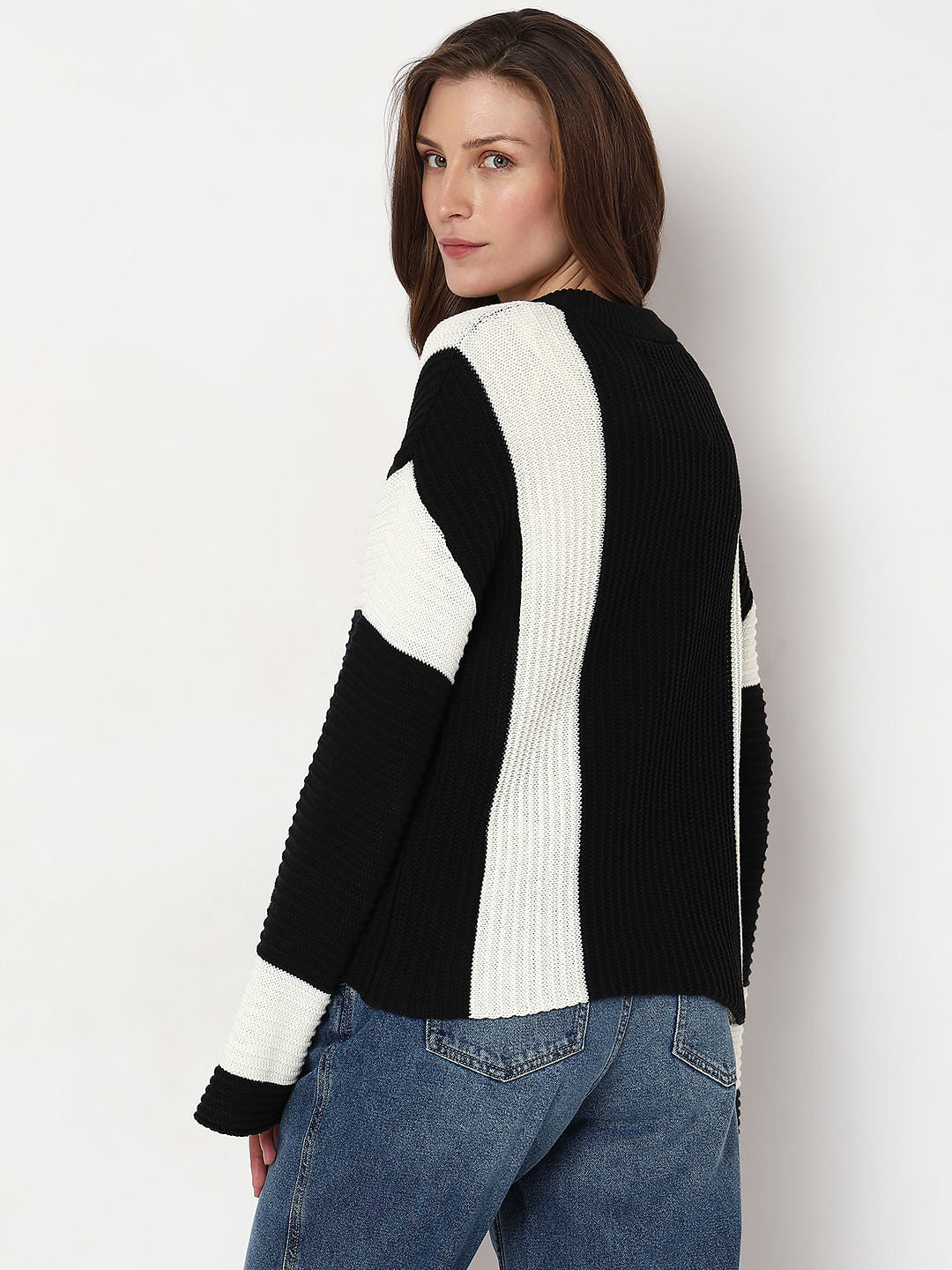 Black Colourblocked Pullover