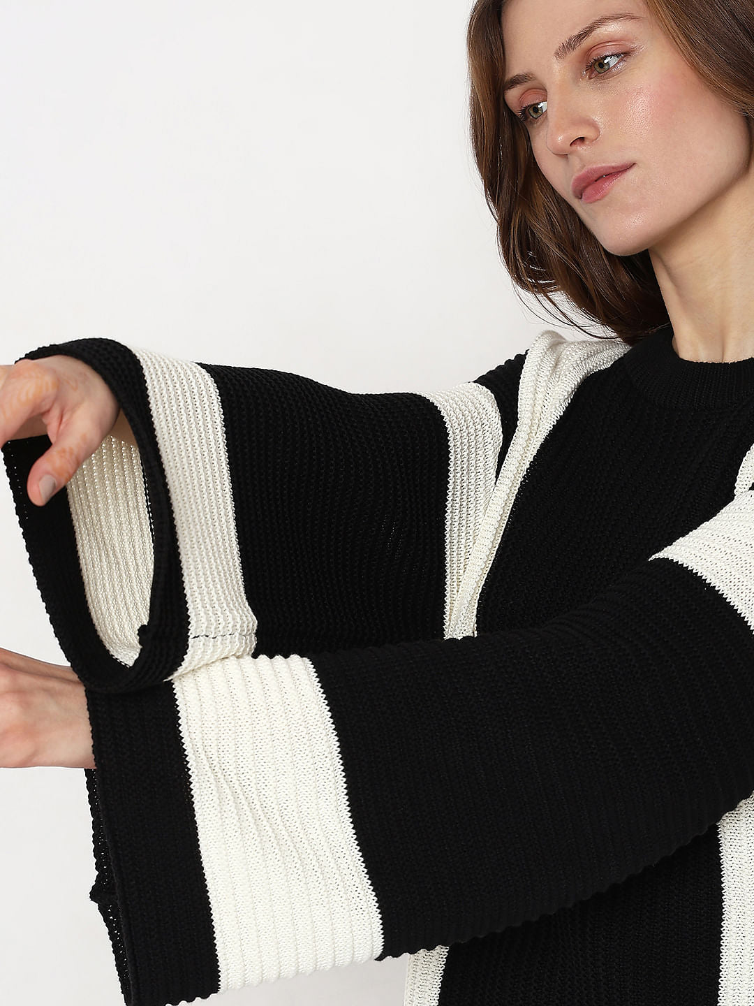 Black Colourblocked Pullover
