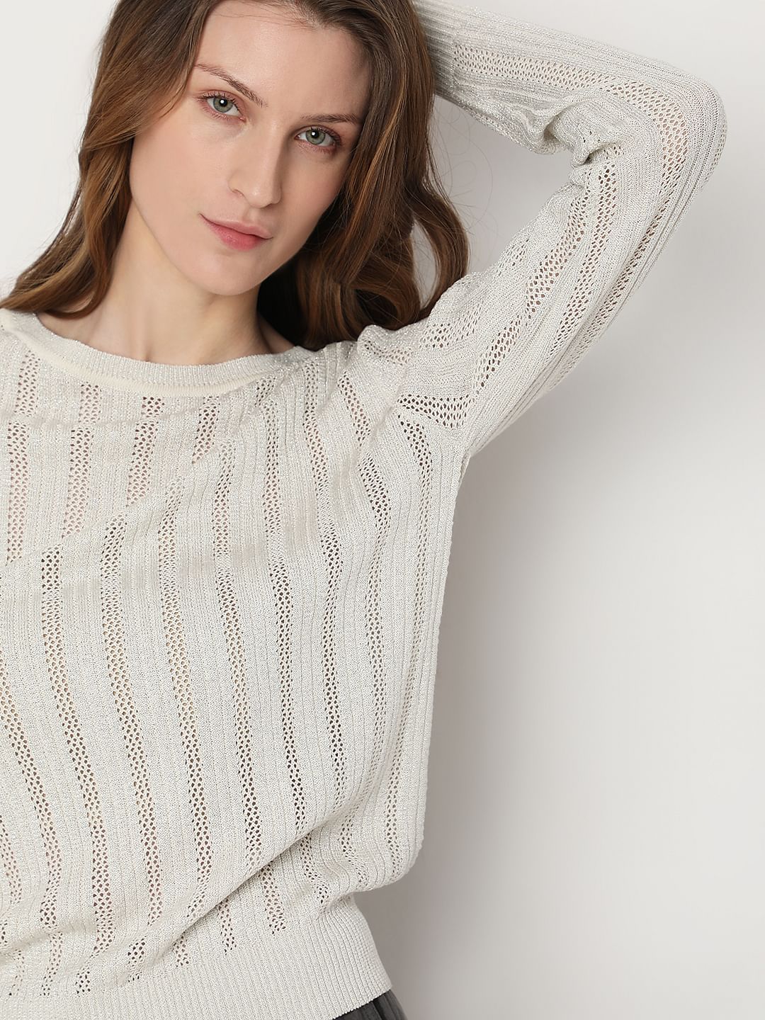 Light Grey Lurex Knit Pullover