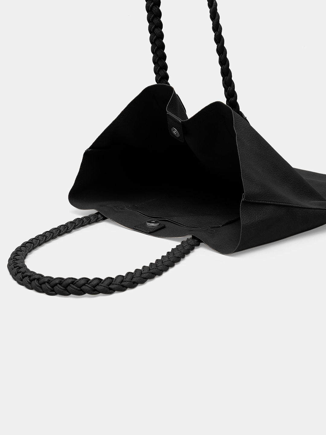 Black Faux Leather Shopper