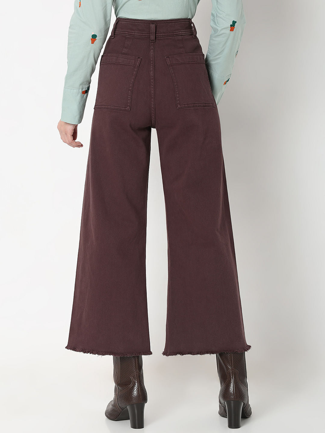 Dark Brown High Rise Zoey Wide-Leg Jeans