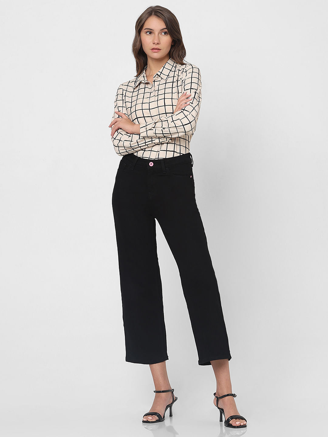 Black High Rise Zoey Wide-Leg Jeans