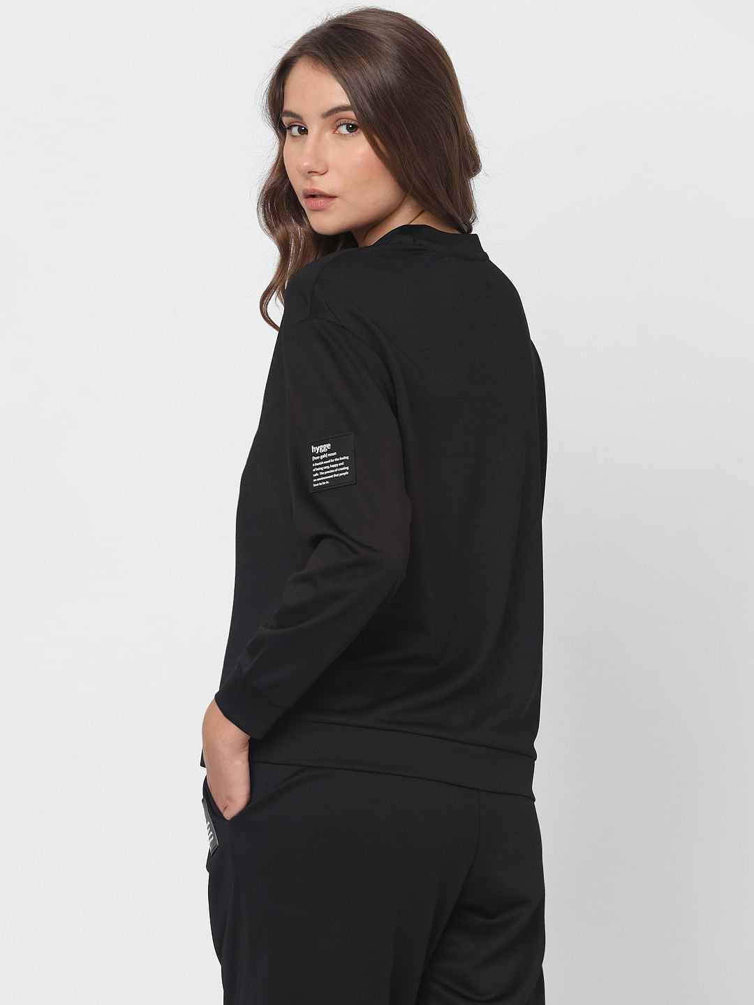 Black Printed Co-Ord Set Sweatshirt