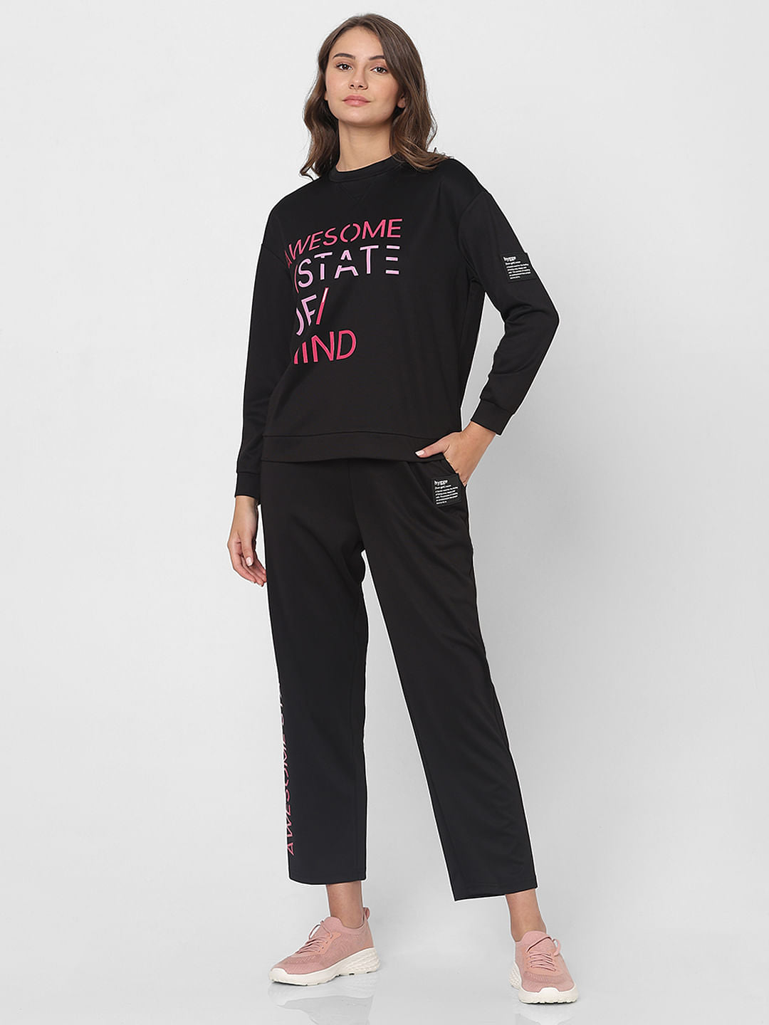 Black Printed Co-Ord Set Sweatshirt