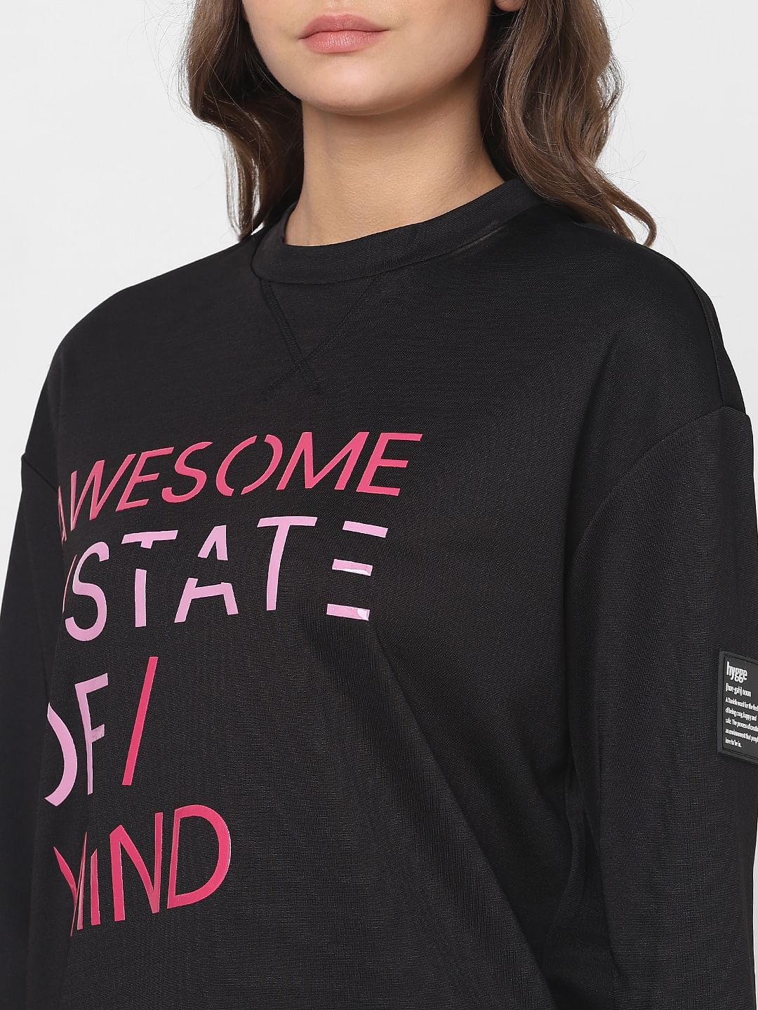 Black Printed Co-Ord Set Sweatshirt