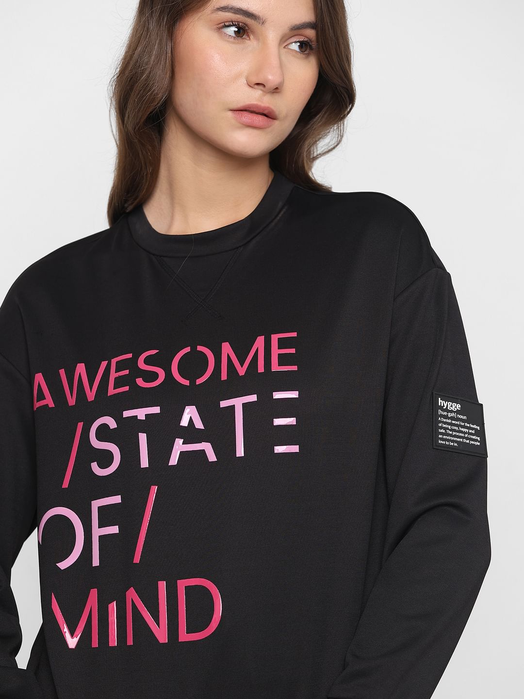 Black Printed Co-Ord Set Sweatshirt