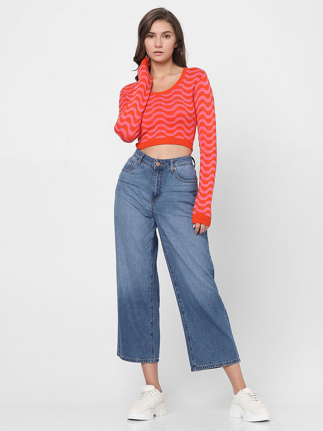 Blue Mid Rise Zoey Wide-Leg Jeans