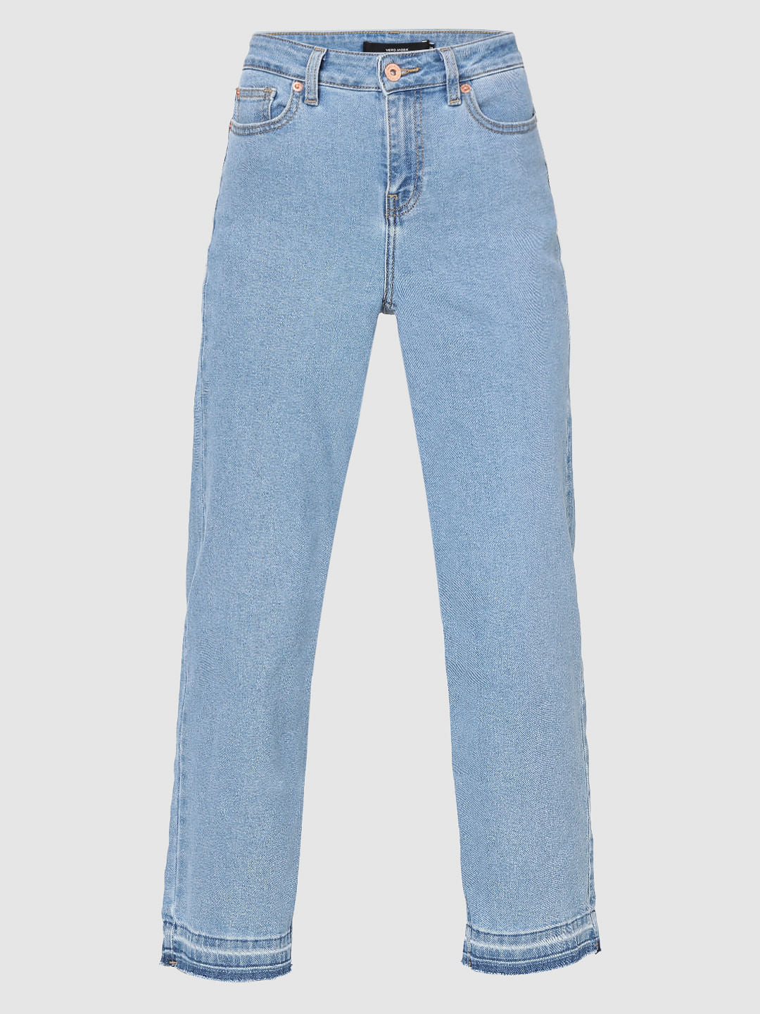 Blue Washed Zoey Wide-Leg Jeans