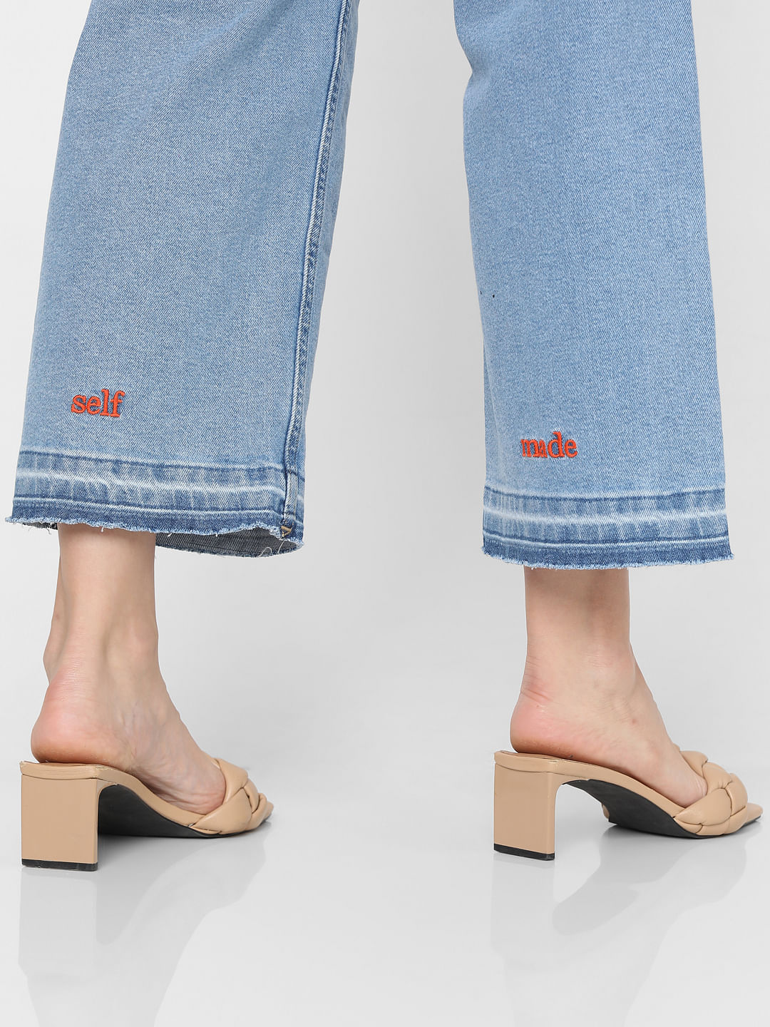 Blue Washed Zoey Wide-Leg Jeans