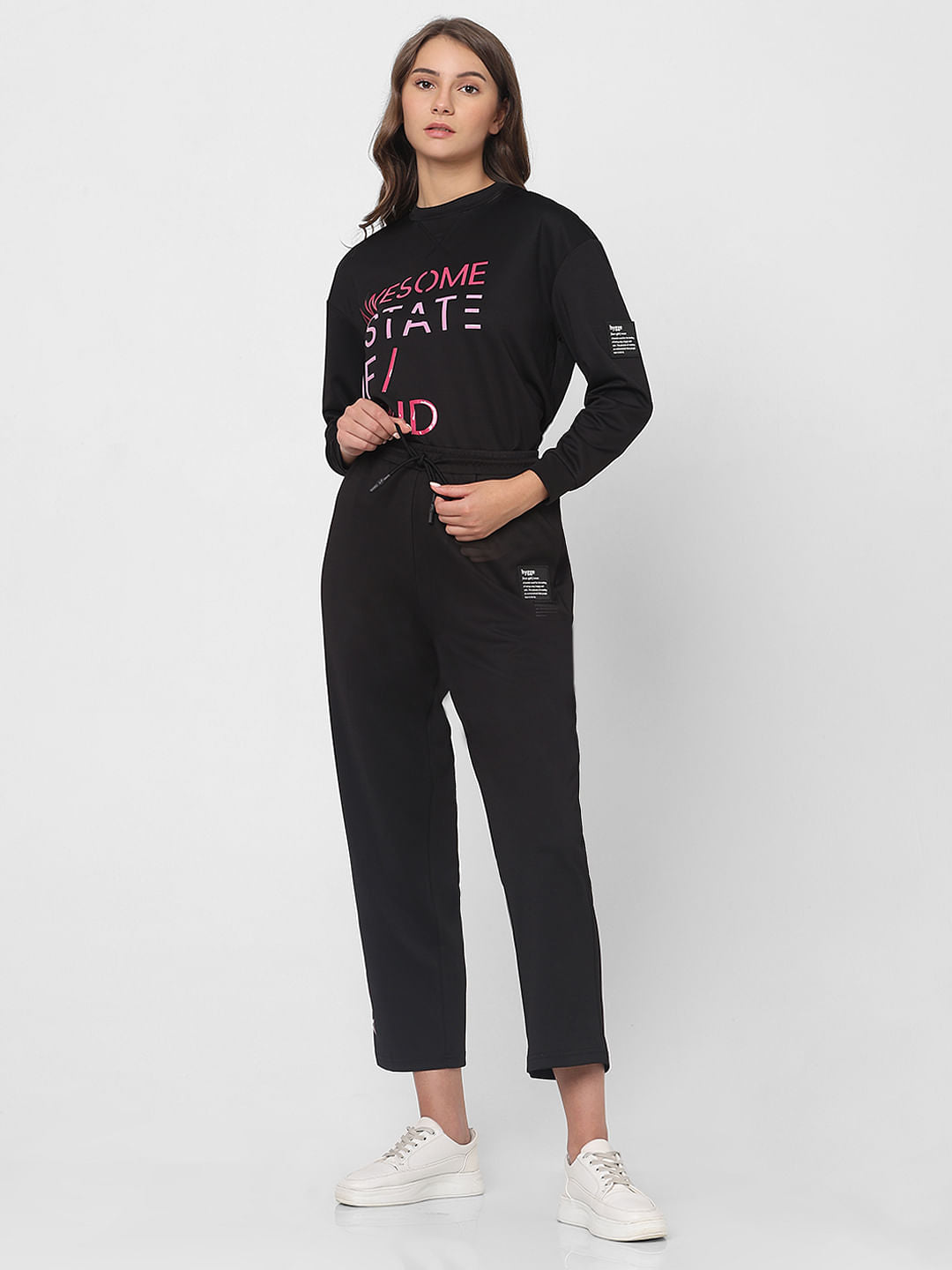 Black High Rise Co-Ord Set Sweatpants