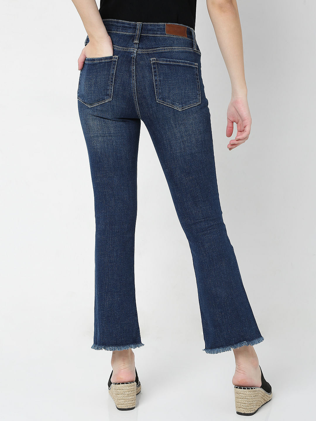 Blue Mid Rise Petra Bootcut Jeans