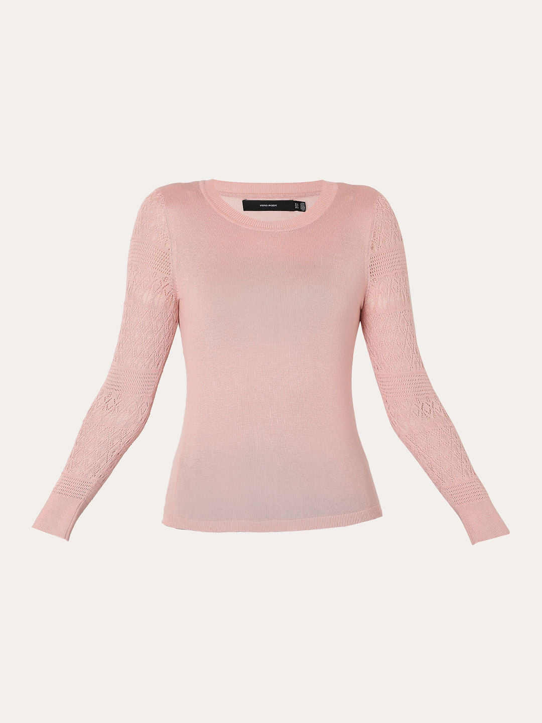 Pink Lace Sleeves Pullover