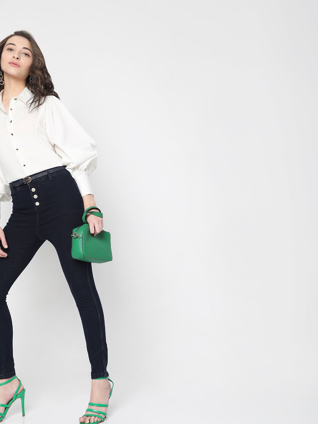 Blue High Waist Push Up Wendy Skinny Jeans