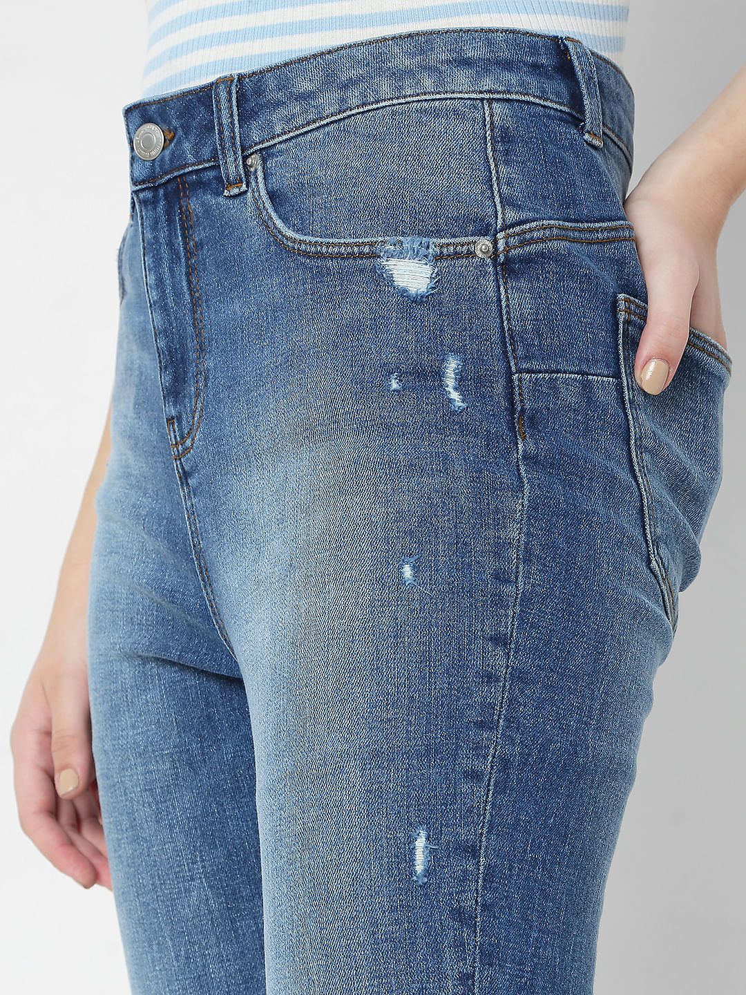 Blue High Waist Push Up Wendy Skinny Jeans