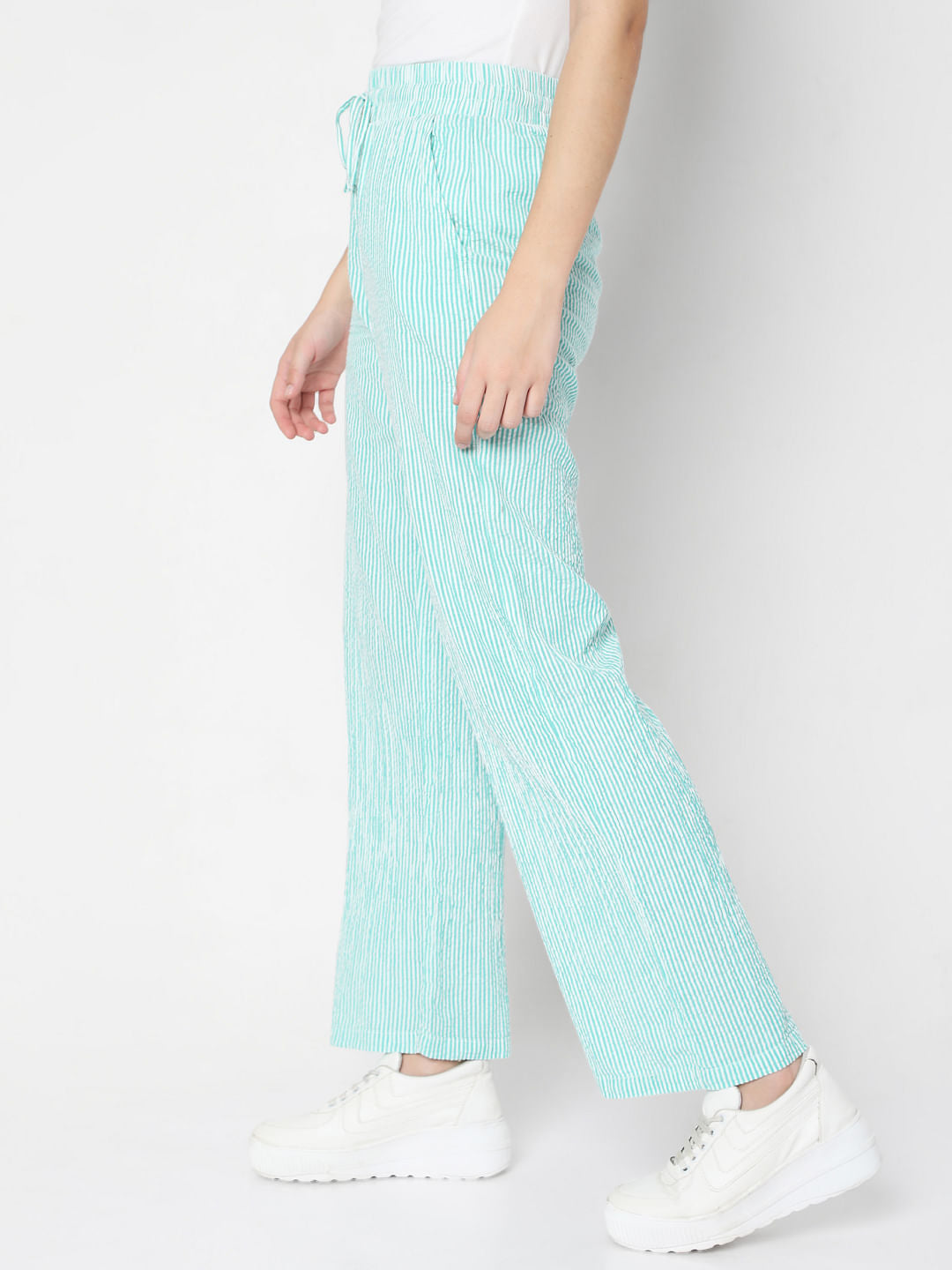 Green Striped Co-Ord Set Pants