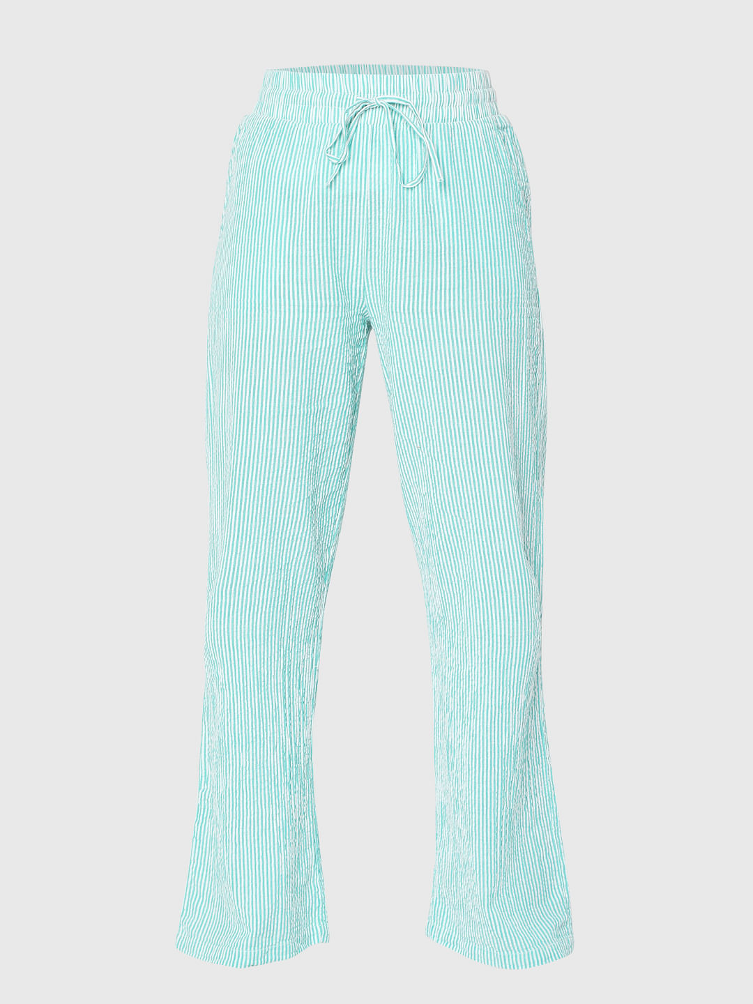 Green Striped Co-Ord Set Pants