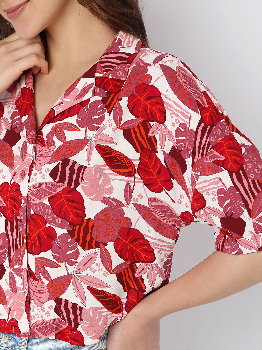 Pink Floral Print Co-Ord Set Shirt