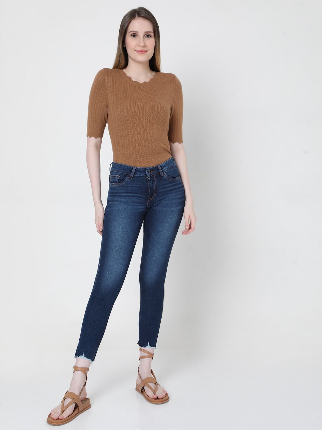 Blue Mid Rise Wendy Skinny Fit Jeans