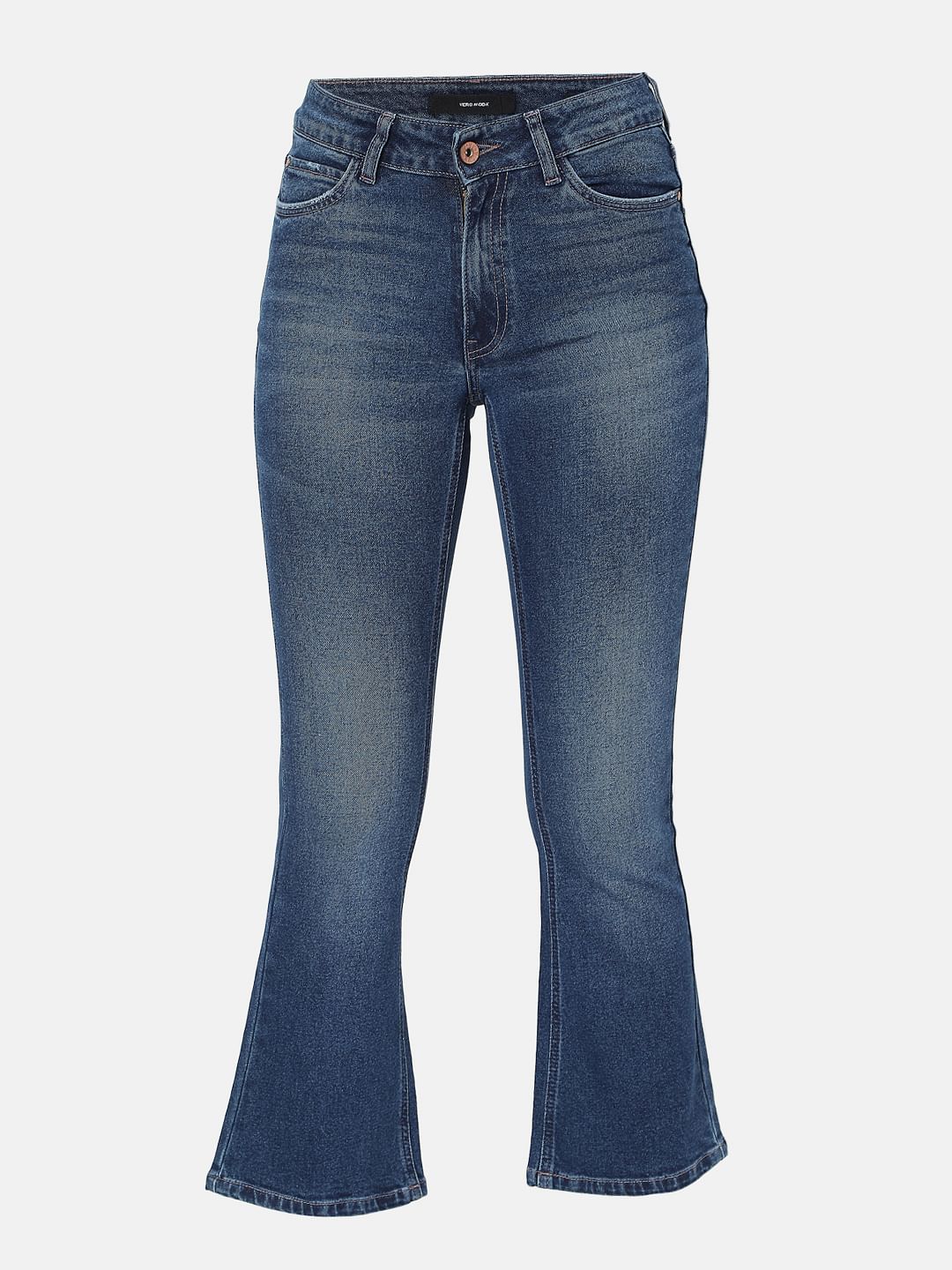 Blue Mid Rise Petra Bootcut Jeans
