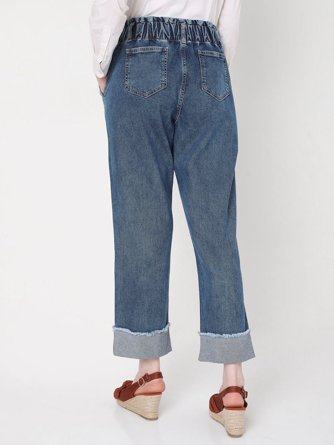 Blue High Rise Jade Straight Fit Jeans